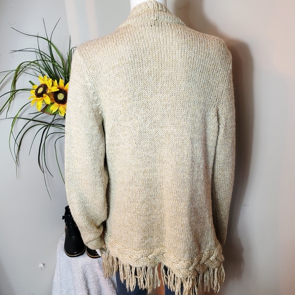 INC International Concepts Beige Fringed Cardigan - Picture 5 of 5